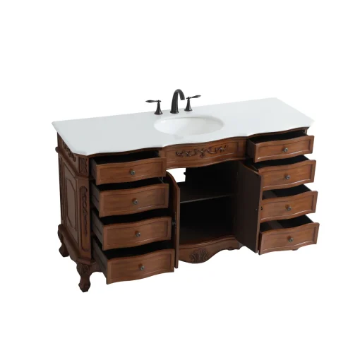 LOREN Wastafel Cabinet Laci Model Klasik Kayu Jati