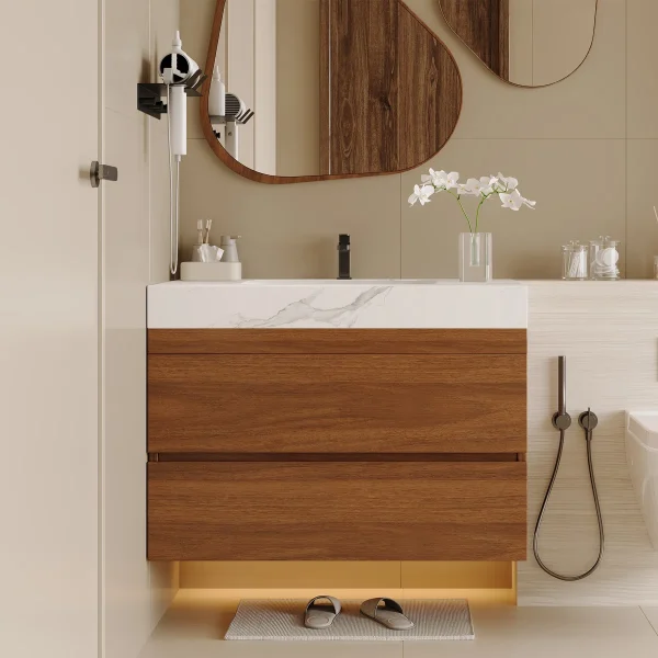 Loren Wastafel Kabinet Plywood Tacosheet Motif Minimalis