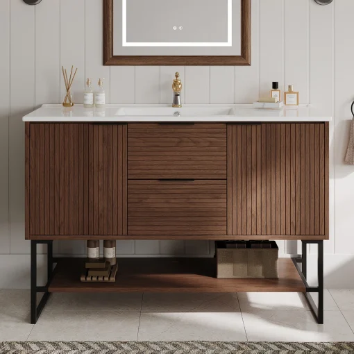 LUNAR Wastafel Cabinet Kaki Besi Plywood Minimalis