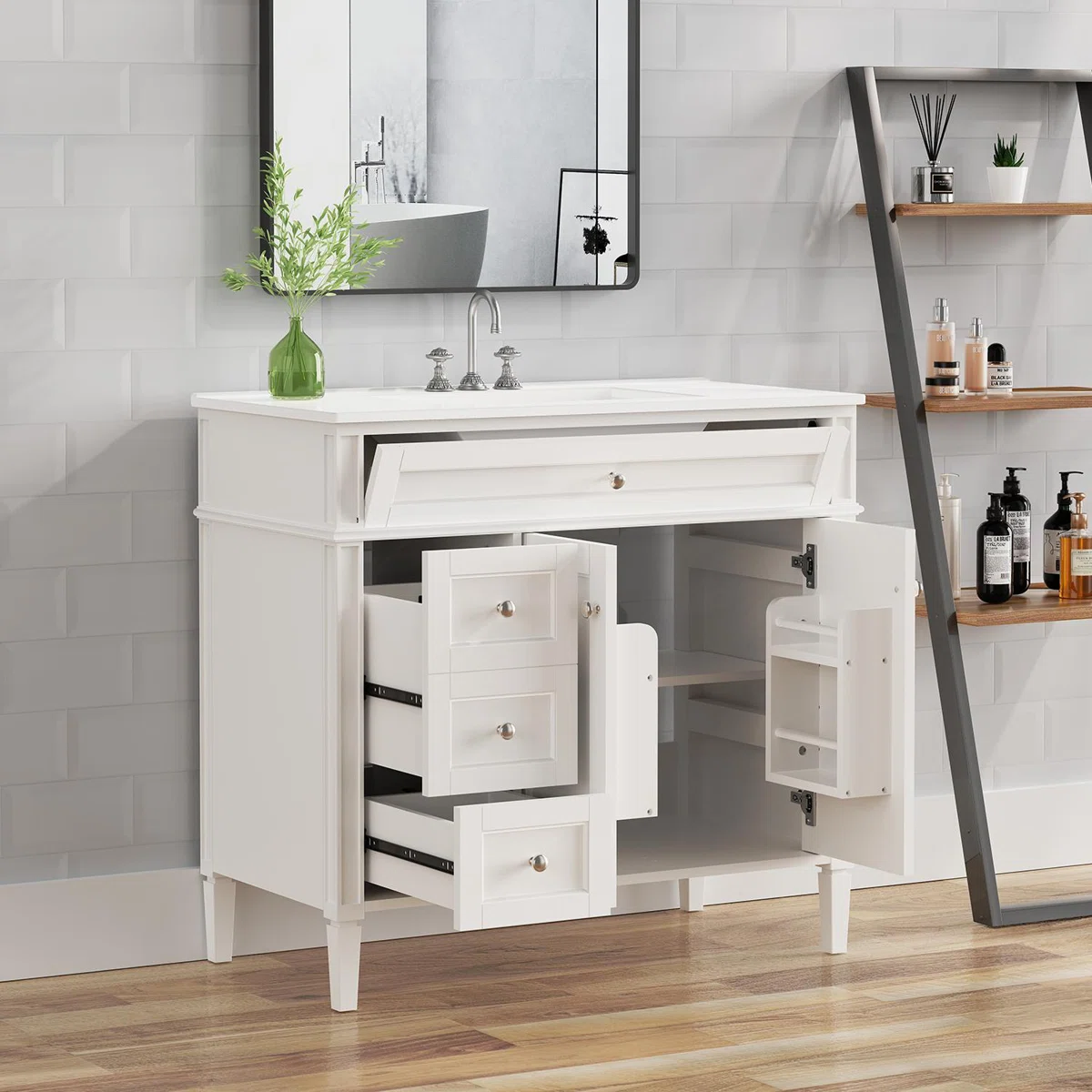 Nallan Wastafel Cabinet 2 Pintu Cat Duco Desain Minimalis2