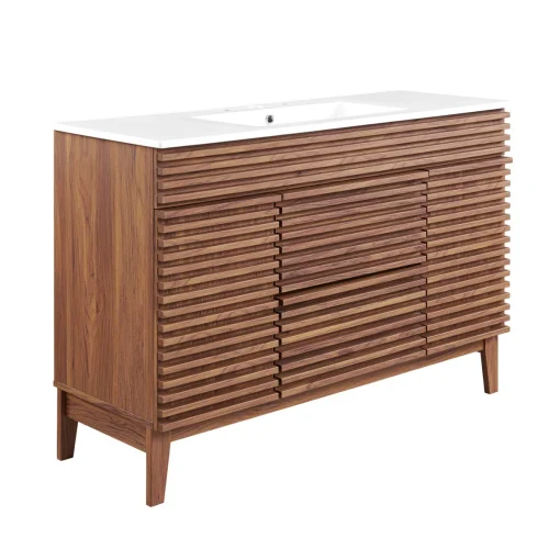 Renno Wastafel Cabinet Desain Unik Kayu Jati Minimalis