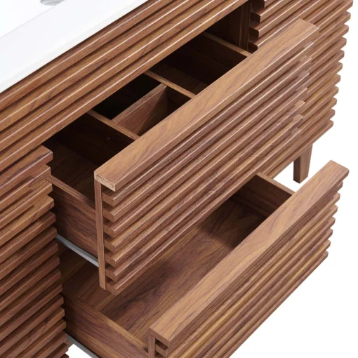 Renno Wastafel Cabinet Desain Unik Kayu Jati Minimalis