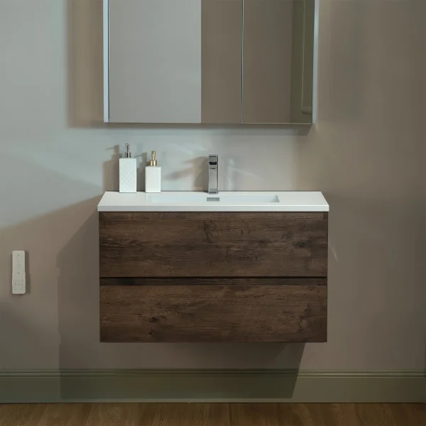 Rikki Wastafel Kabinet 2 Laci Kayu Jati Minimalis