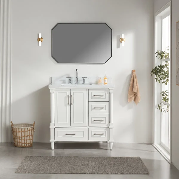 Sanni Wastafel Laci 2 Pintu Cat Duco Putih Minimalis