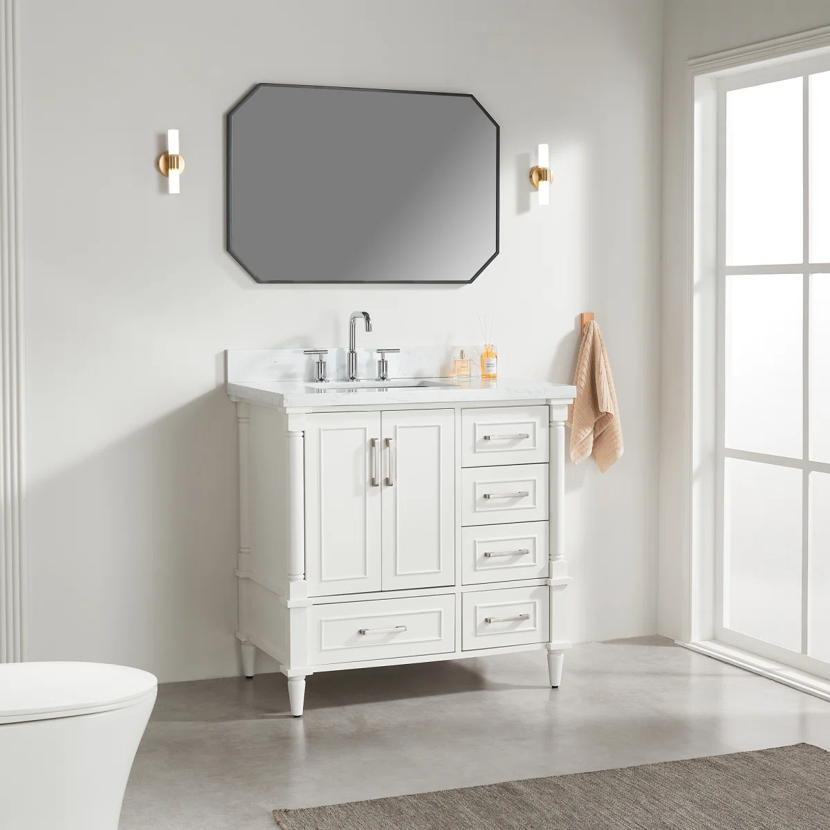 Sanni Wastafel Laci 2 Pintu Cat Duco Putih Minimalis2