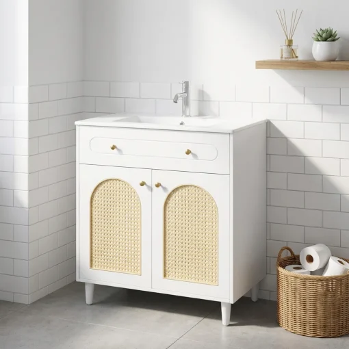 SORA Wastafel Kabinet 2 Pintu Cat Duco Minimalis Modern