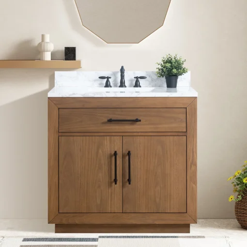 TARA Wastafel Cabinet 2 Pintu Kayu Jati Minimalis