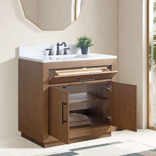 TARA Wastafel Cabinet 2 Pintu Kayu Jati Minimalis