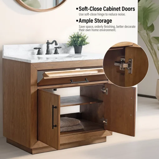 TARA Wastafel Cabinet 2 Pintu Kayu Jati Minimalis