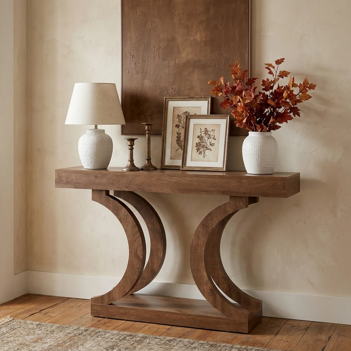 Abira Meja Konsol Kayu Jati Solid Model Minimalis1