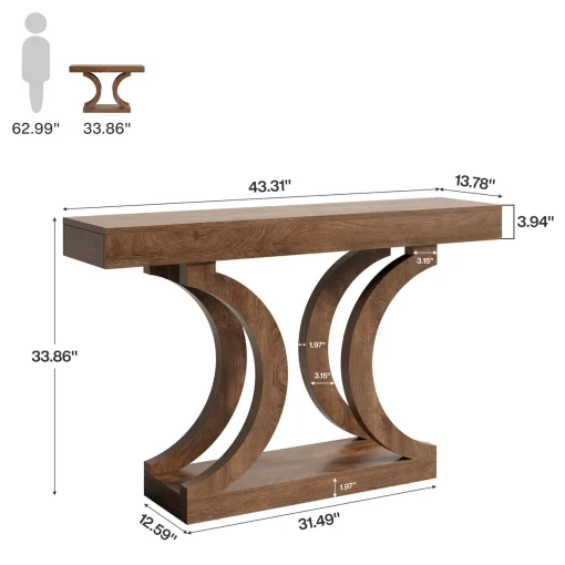 ABIRA Meja Konsol Kayu Jati Solid Model Minimalis