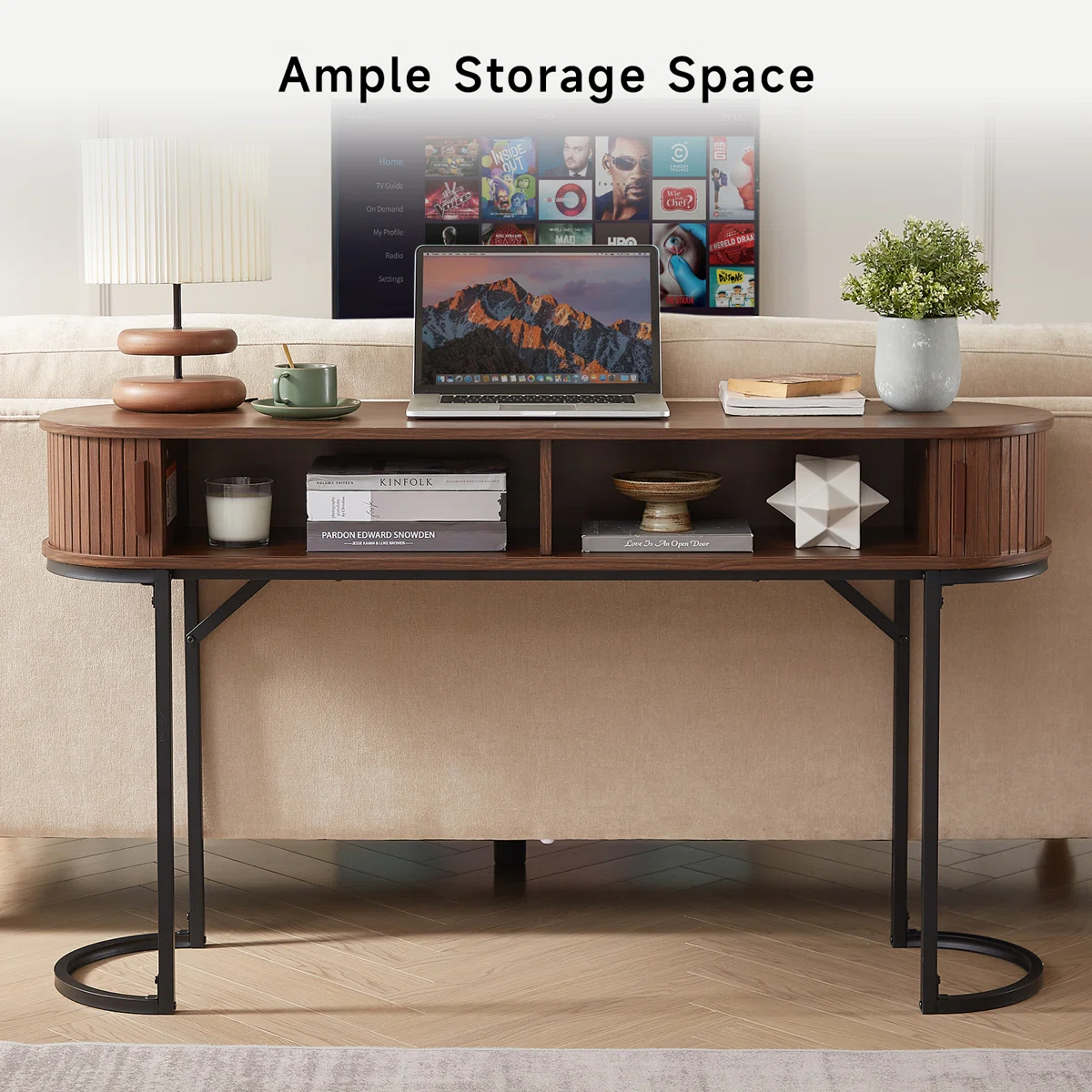 Anka Meja Konsol Rangka Besi Kombinasi Kayu Jati2