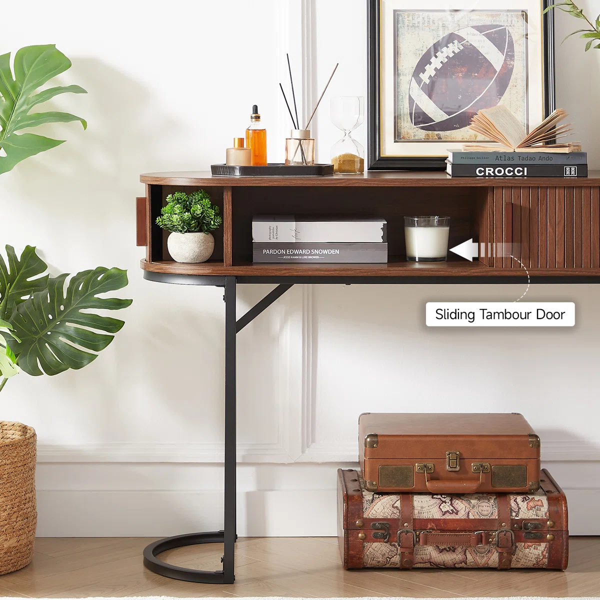 Anka Meja Konsol Rangka Besi Kombinasi Kayu Jati3