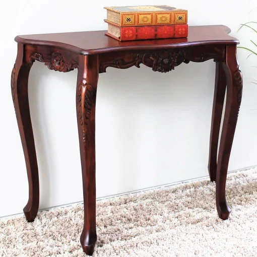 ARNIKA Meja Konsol Klasik Ukiran Kayu Mahogany Modern