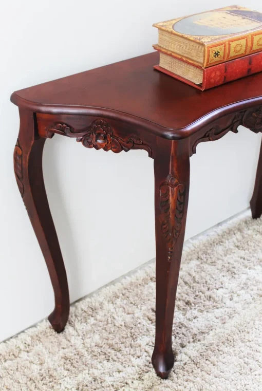 ARNIKA Meja Konsol Klasik Ukiran Kayu Mahogany Modern