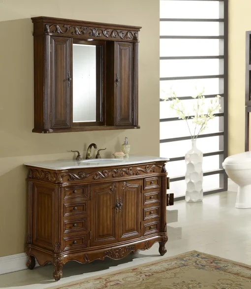 AUREL Wastafel Cabinet Model Klasik Laci Kayu Jati