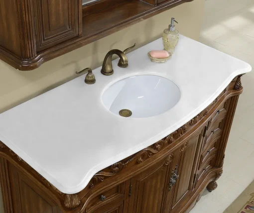 AUREL Wastafel Cabinet Model Klasik Laci Kayu Jati