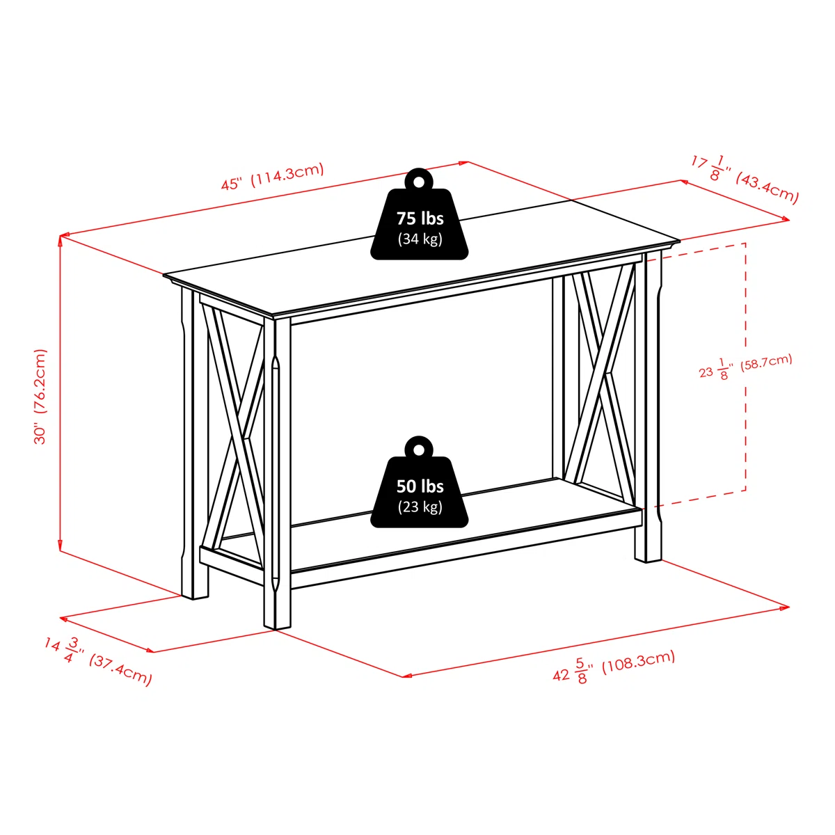 Alter Meja Konsol Minimalis Modern Kayu Jati Jepara