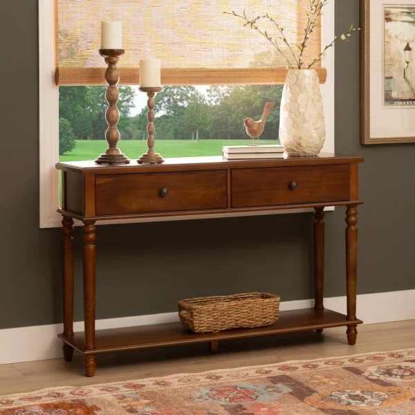 Bakley Console Table Laci Kayu Jati Klasik Modern
