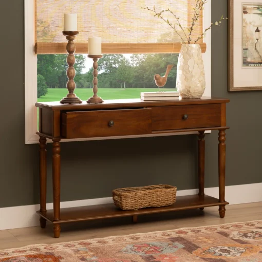 BAKLEY Console Table Laci Kayu Jati Klasik Modern