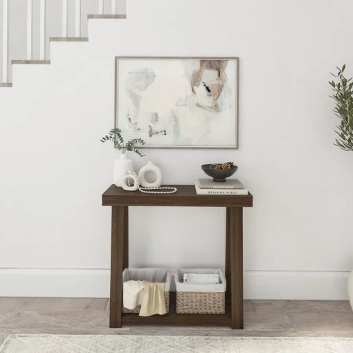 BAZNA Meja Konsol Kayu Jati Minimalis Modern