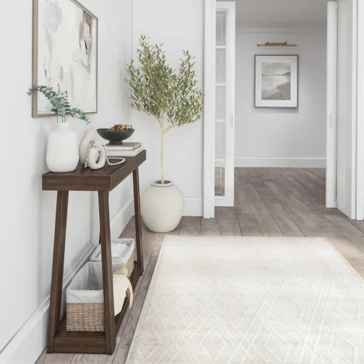 BAZNA Meja Konsol Kayu Jati Minimalis Modern
