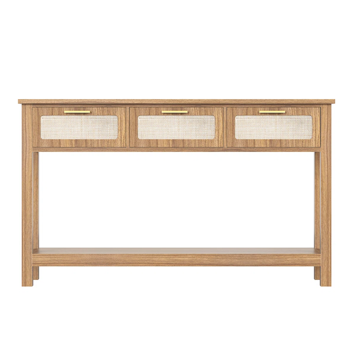 Bonita Meja Konsol Laci Rotan Kayu Jati Minimalis1