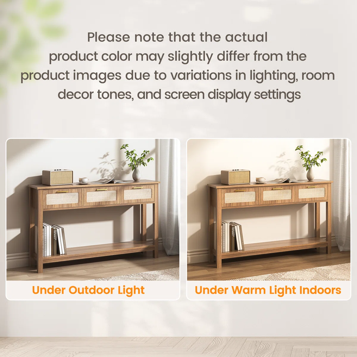 Bonita Meja Konsol Laci Rotan Kayu Jati Minimalis2