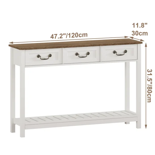 CAROLINE Meja Konsol Cat Duo Kombinasi Walnut Minimalis