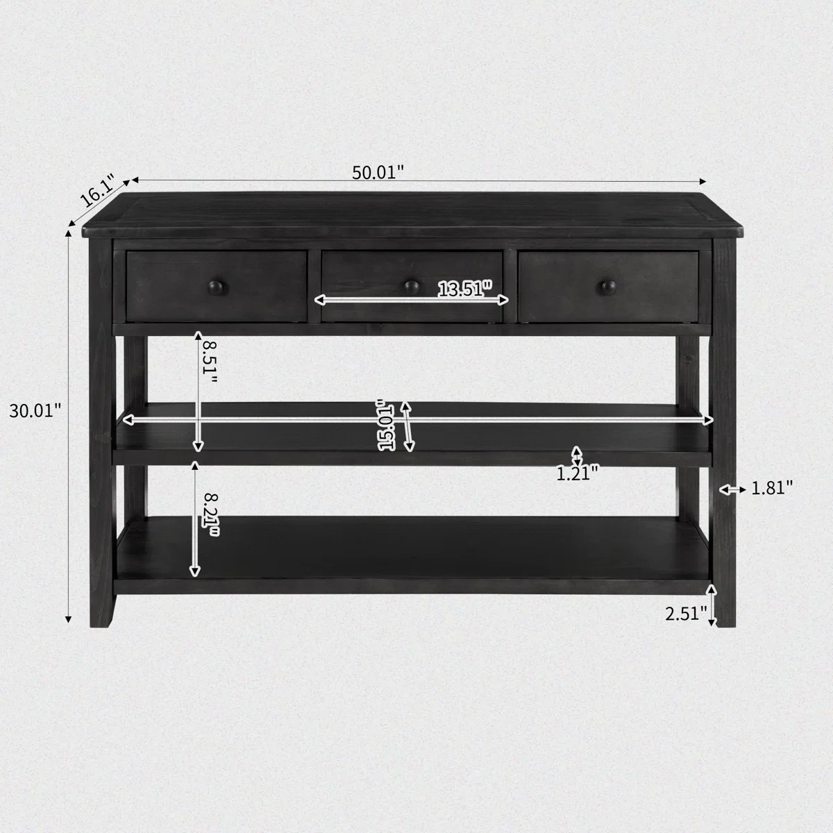 Celvas Meja Konsol Laci Minimalis Kayu Jati Solid5