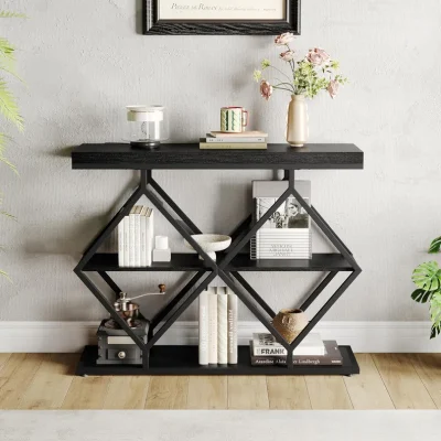 Cleo Meja Konsul Rangka Besi Top Table Plywood