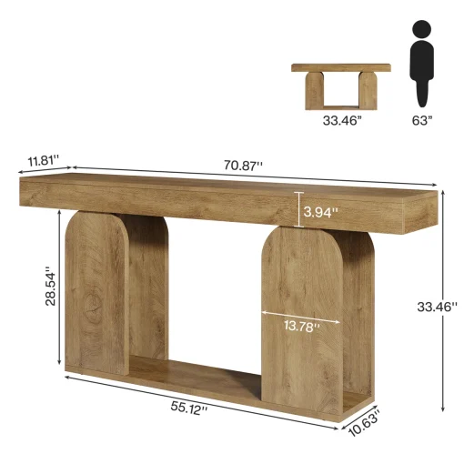 CORNER Meja Konsol Desain Minimalis Kayu Jati Solid