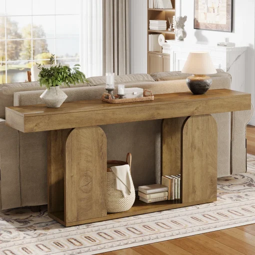 CORNER Meja Konsol Desain Minimalis Kayu Jati Solid