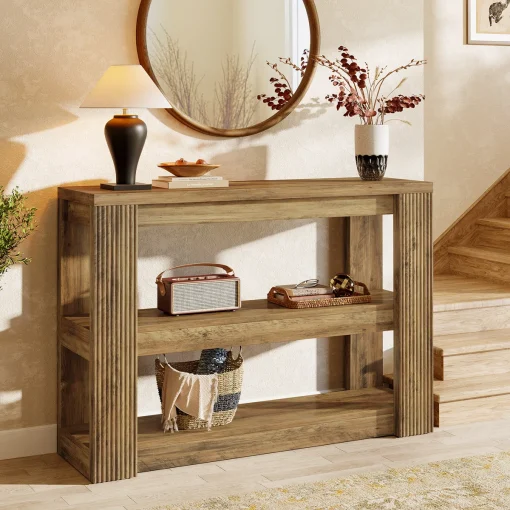 DAVEN Meja Konsol Unik Kayu Jati Minimalis Modern
