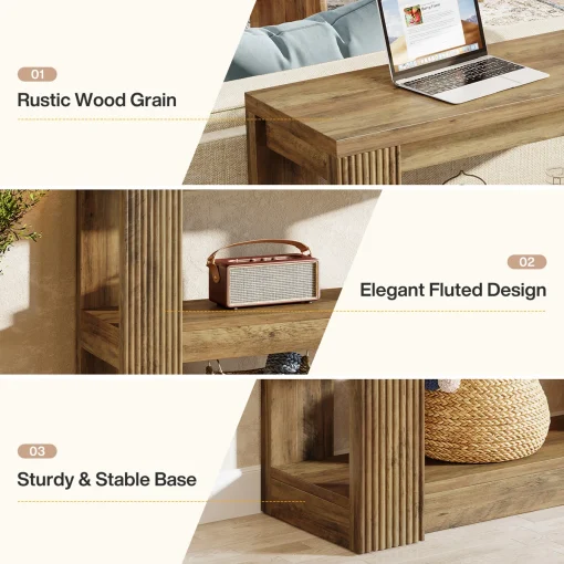 DAVEN Meja Konsol Unik Kayu Jati Minimalis Modern