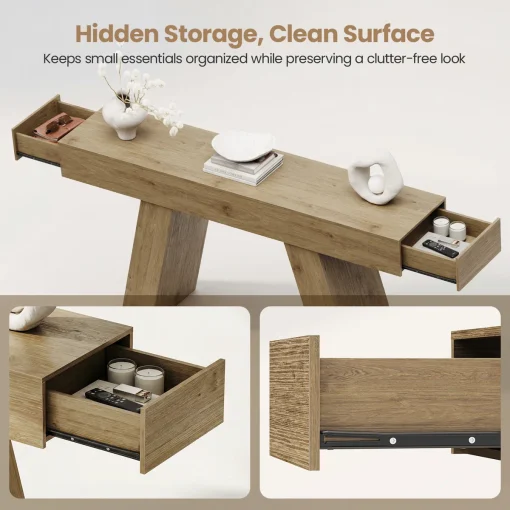 DERRY Meja Konsol Laci Desain Unik Plywood Tacosheet