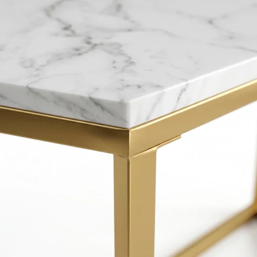 DORLA Meja Konsol Rangka Besi Top Table Marmer Solid
