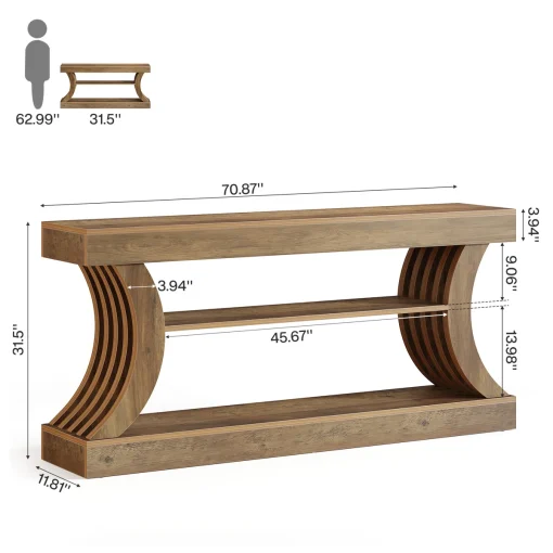 ETHAN Meja Konsol Mewah Desain Minimalis Kayu Jati