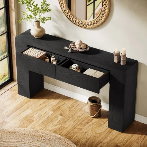 HAKARI Meja Konsol Plywood Tacosheet Hitam Minimalis
