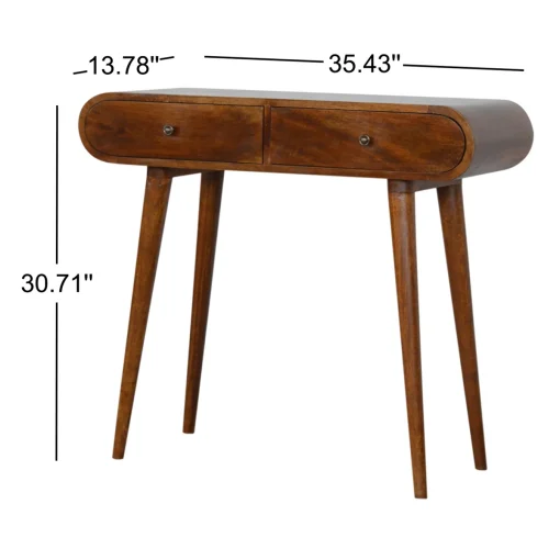 HELVI Meja Konsol Laci Model Kaki Retro Kayu Jati