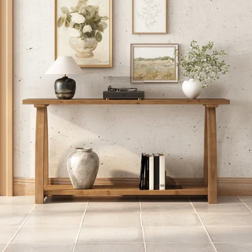 KANNA Meja Konsol Kayu Jati Solid Minimalis Modern