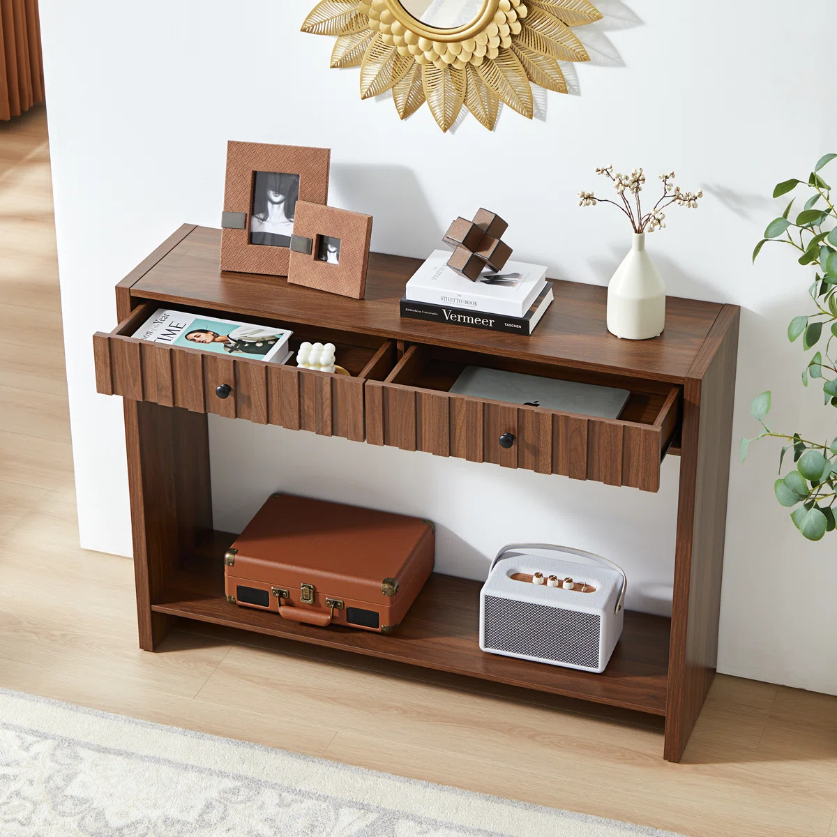 Karloine Meja Konsol Laci Kayu Jati Minimalis3