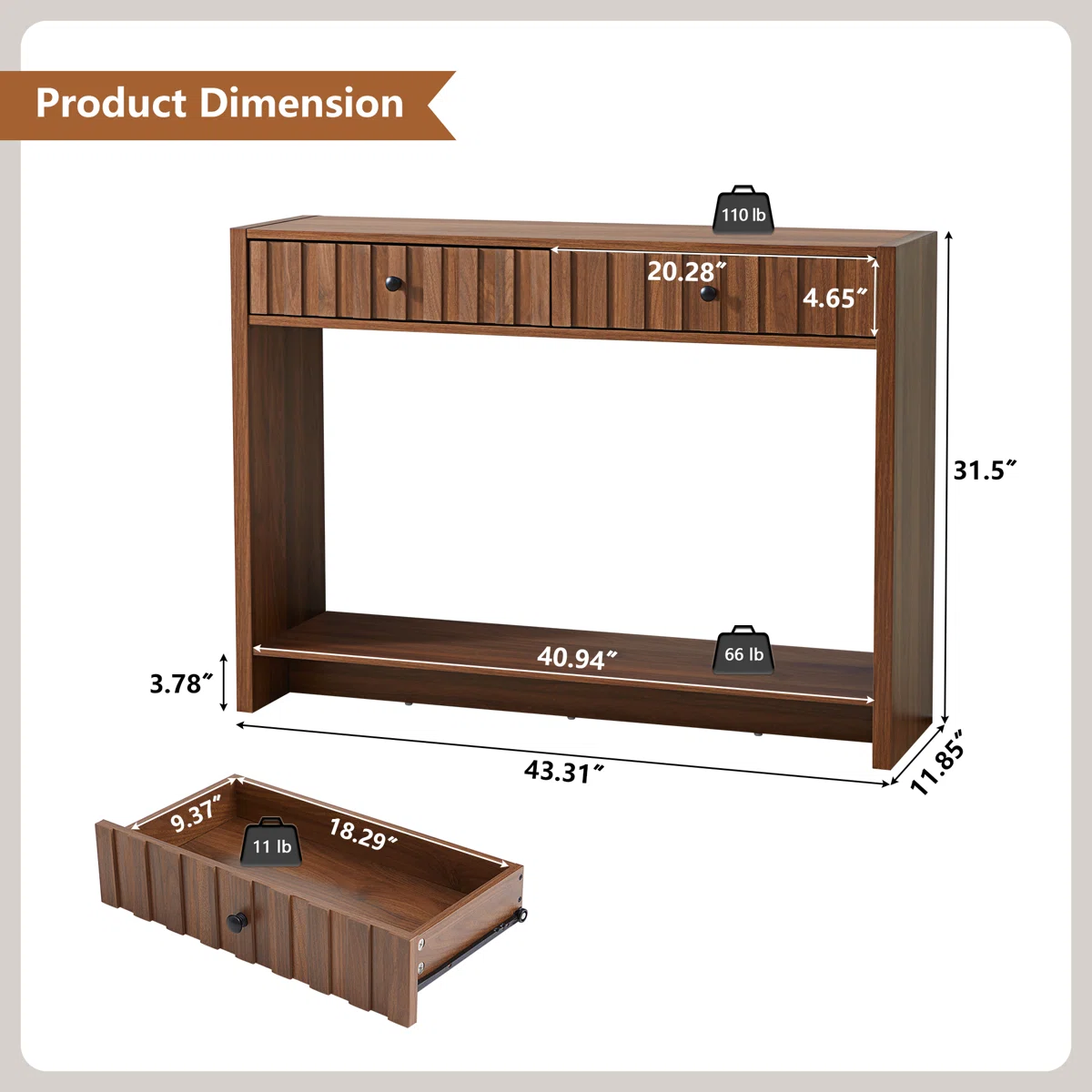 Karloine Meja Konsol Laci Kayu Jati Minimalis4