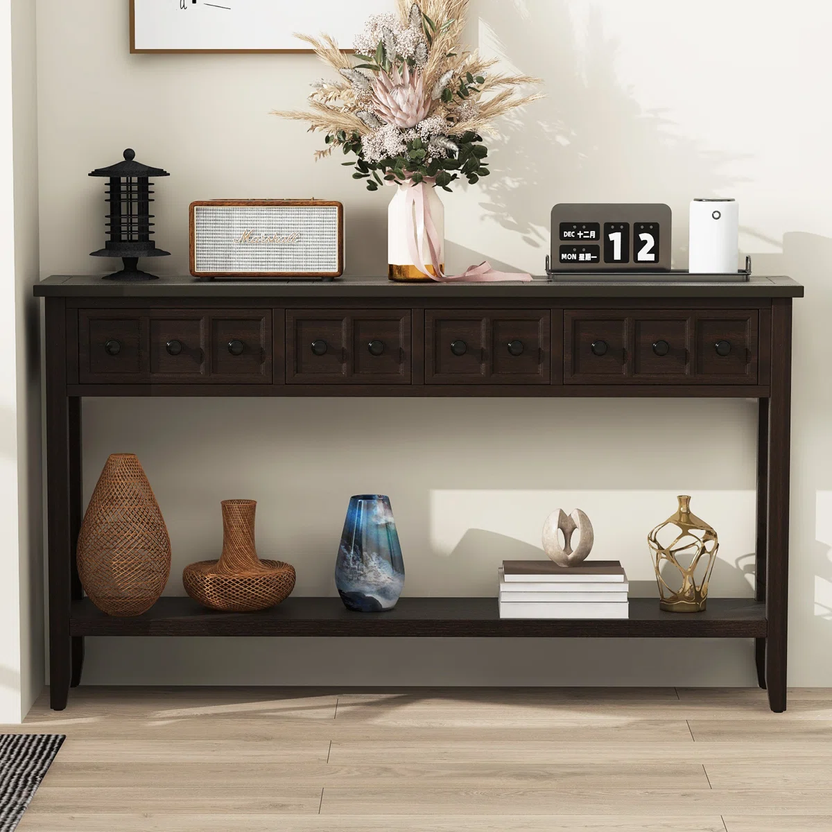 Kenan Meja Konsol Laci Kayu Jati Solid Minimalis