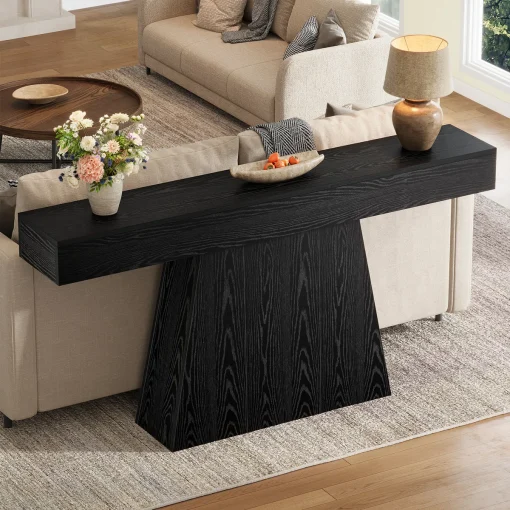 KENTA Meja Konsol Minimalis Plywood Tacosheet Hitam