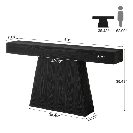 KENTA Meja Konsol Minimalis Plywood Tacosheet Hitam
