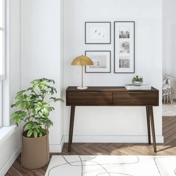 Larisa Meja Konsol Laci Retro Kayu Jati Minimalis