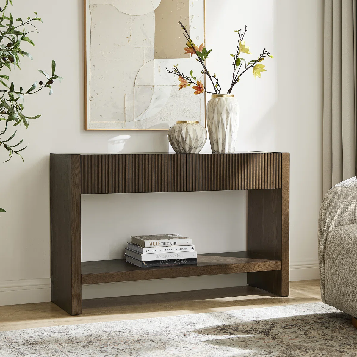 Manza Meja Konsol Kayu Jati Minimalis Modern