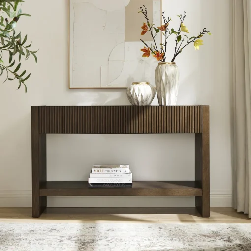 MANZA Meja Konsol Kayu Jati Minimalis Modern