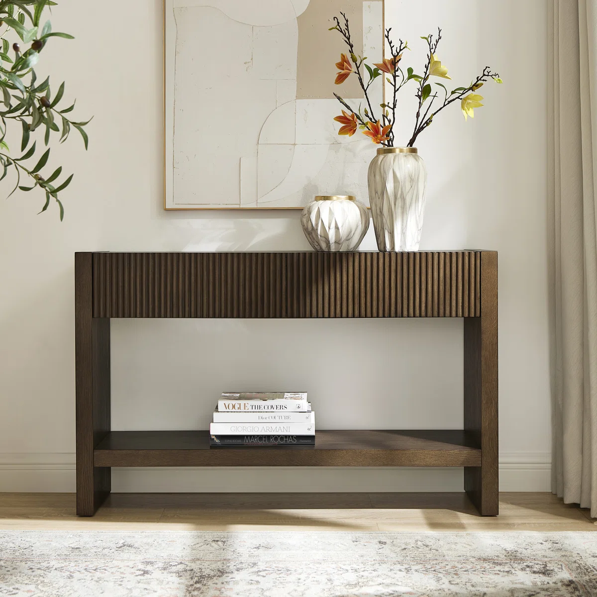 Manza Meja Konsol Kayu Jati Minimalis Modern2